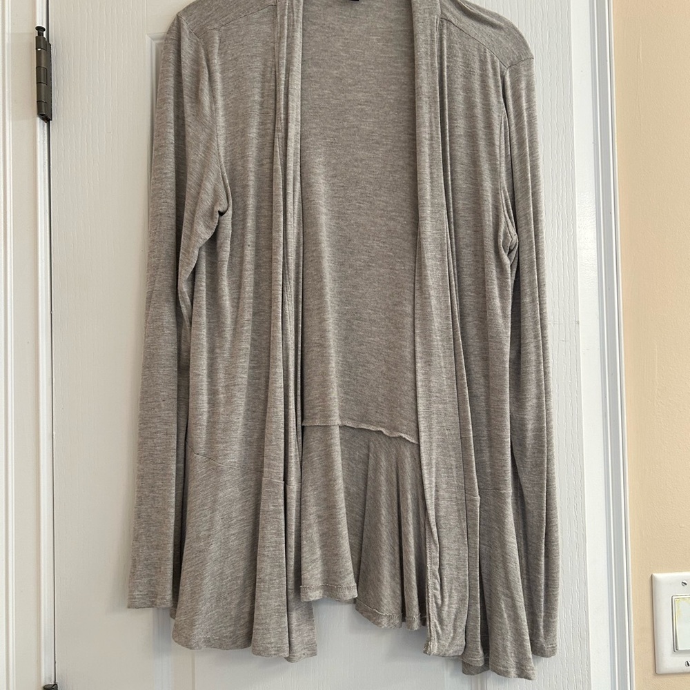 Premise Studio Tan/Gray Women's Open Front Cardigan size M